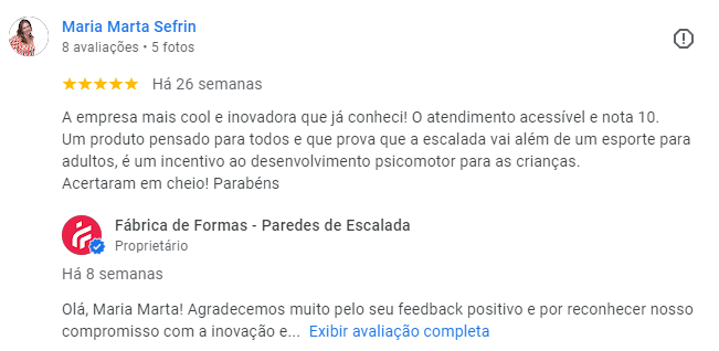 depoimento cliente parede de escalada infantil para crianças