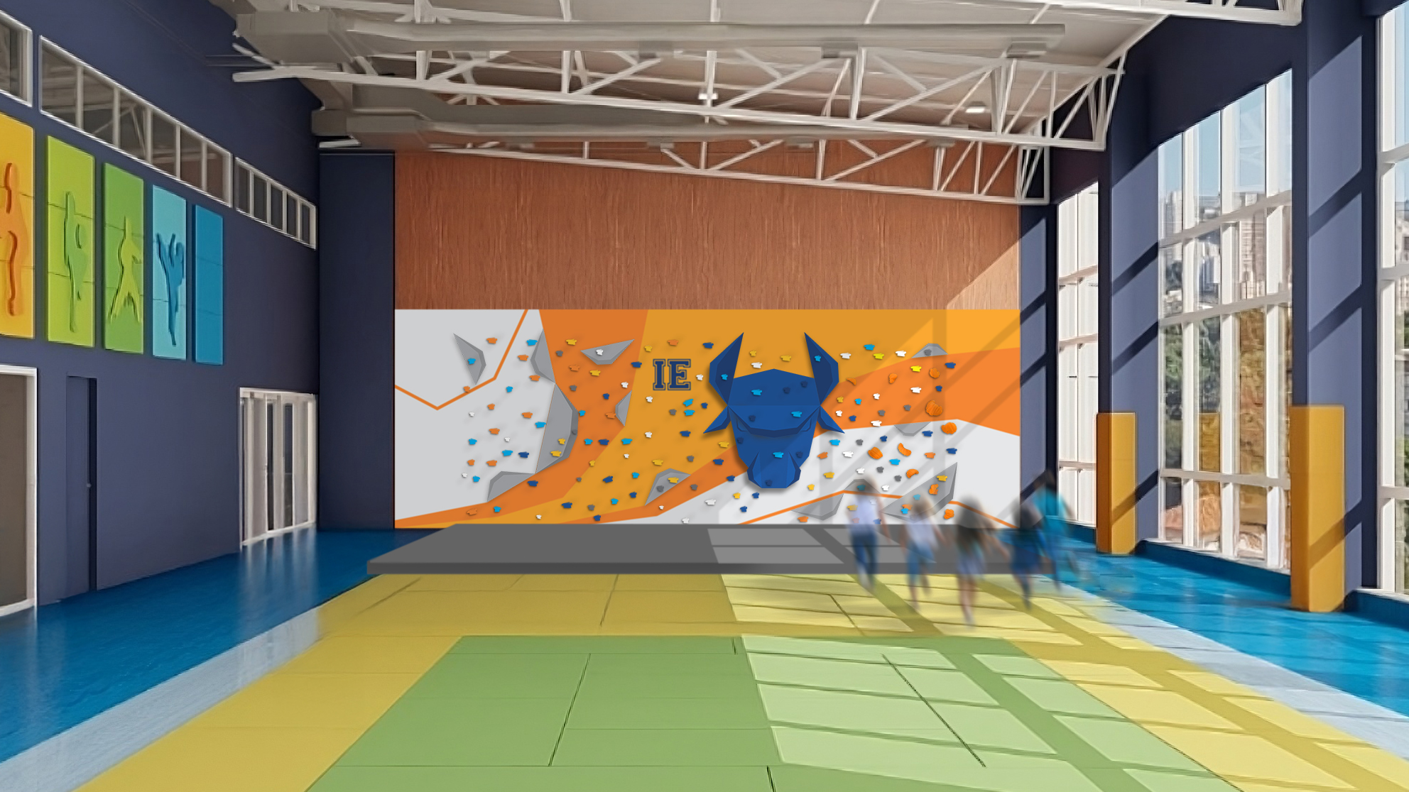 Anteprojeto tridimensional de parede de escalada personalizada